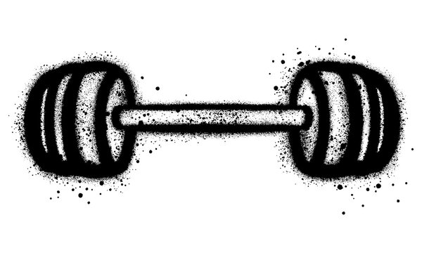 Spray painted graffiti weightlifting sprayed isolated on white background