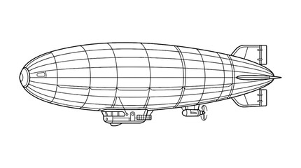 black and white zeppelin, airship, aircraft © opo