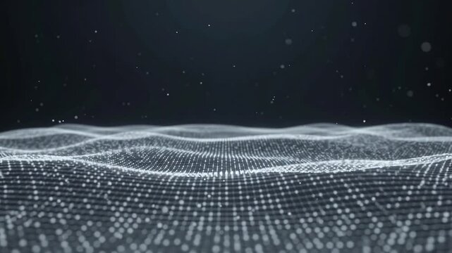 Ice White Silver Glowing Particle Wave Dot Grid Minimal Technology Background
