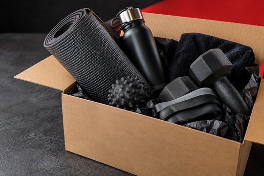 Fitness equipment gift bundle in plain box