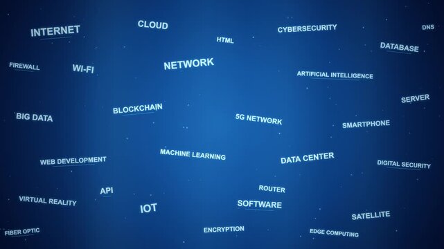 Abstract Digital Background with Floating Technology and Networking Concept Keywords