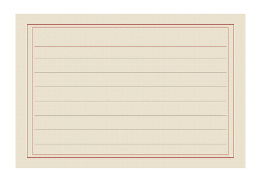 Vintage Blank Lined Index Card Frame on Transparent Background
