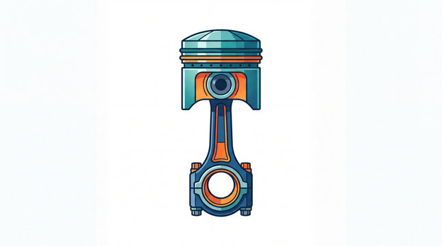 Illustration of a Metallic Internal Combustion Engine Piston