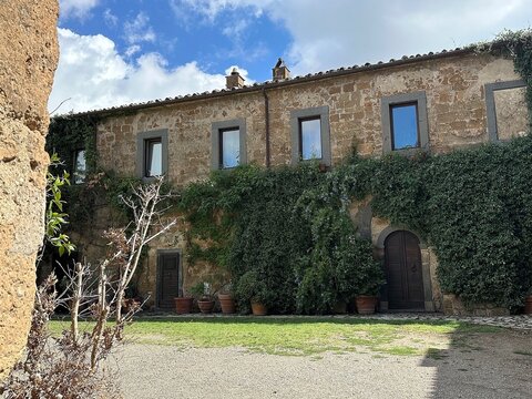 Traditional house at Civita di Bagnoregio, an outlying village of the municipality of Bagnoregio in the Province of Viterbo, Italy