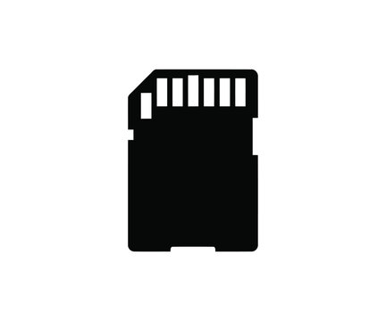 Micro SD memory card vector icon digital data storage card