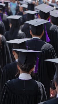 backside graduation hats during commencement success graduates of the university, Concept education congratulation. Graduation Ceremony ,Congratulated the graduates in University during commencement