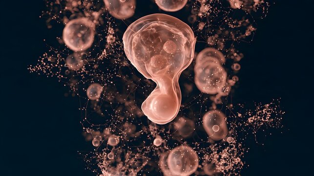 Hormonal health concept with cells