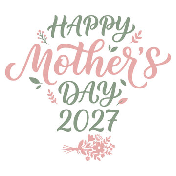 Happy mothers day 2027 greeting card design