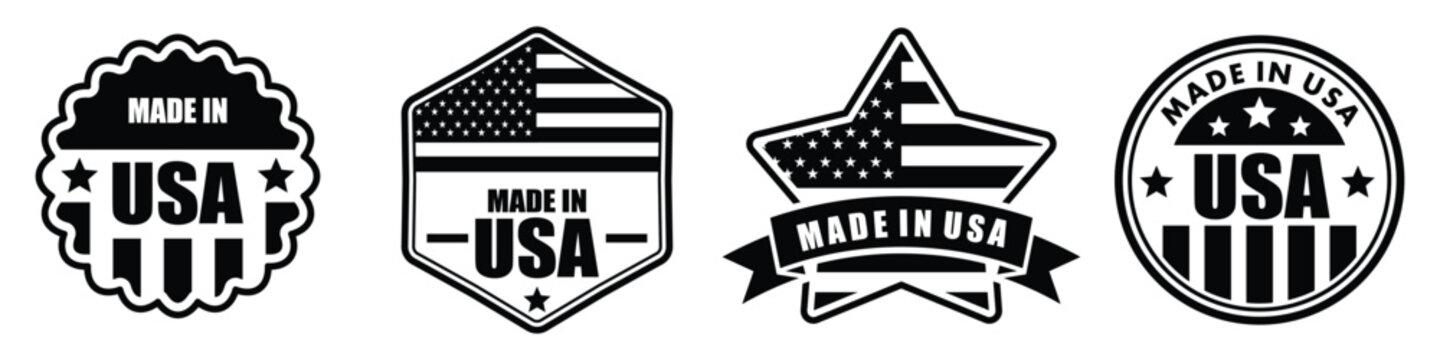 Made in usa quality certification stamps, vector illustration
