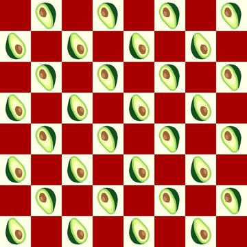 avocado, seamless pattern, checkered, retro, avocado pattern, checkerboard, fruit, green and white, geometric, repeating pattern, food, vintage, green, avocado half, background, cute, playful, pop art