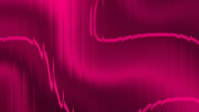 Abstract glassmorphism background featuring a smooth wavy neon magenta and fuchsia gradient with frosted fractal ribbed glass texture, perfect for premium modern designs.