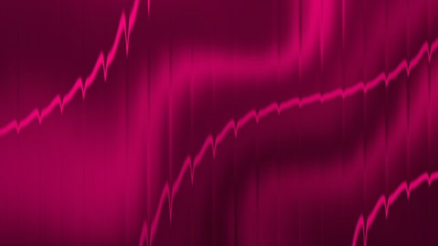 Abstract glassmorphism background featuring a smooth wavy neon magenta and fuchsia gradient with frosted fractal ribbed glass texture, perfect for premium modern designs.