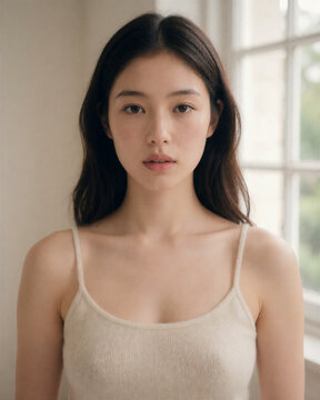 Grounded raw naturalism beauty portrait Zoe Ghertner style