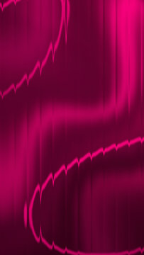 Vertical composition of abstract glassmorphism background featuring smooth wavy neon magenta and fuchsia gradient with frosted fractal ribbed glass texture, ideal for mobile screens.