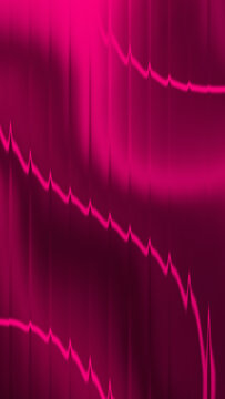 Vertical composition of abstract glassmorphism background featuring smooth wavy neon magenta and fuchsia gradient with frosted fractal ribbed glass texture, ideal for mobile screens.