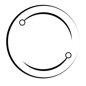 Circle line with node dots orbital connection loop icon