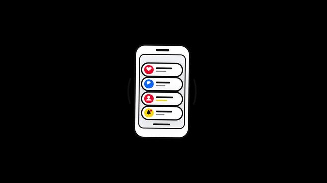 Animated infographic signs for social media smartphone notifications