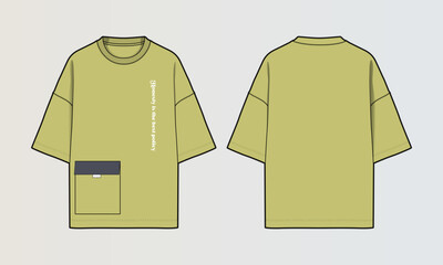 Obraz na płótnie Canvas Modern Cut and Sew T-Shirt Collection with Panel Patterns and Graphic Designs