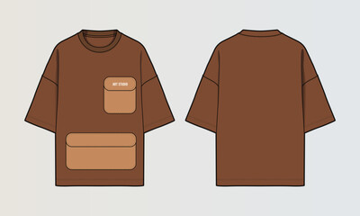 Obraz na płótnie Canvas Modern Cut and Sew T-Shirt Collection with Panel Patterns and Graphic Designs