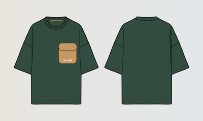 Obraz na płótnie Canvas Modern Cut and Sew T-Shirt Collection with Panel Patterns and Graphic Designs