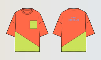 Modern Cut and Sew T-Shirt Collection with Panel Patterns and Graphic Designs