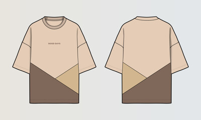 Modern Cut and Sew T-Shirt Collection with Panel Patterns and Graphic Designs