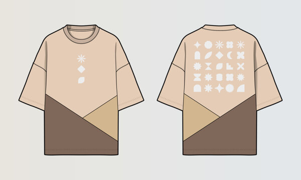 Modern Cut and Sew T-Shirt Collection with Panel Patterns and Graphic Designs