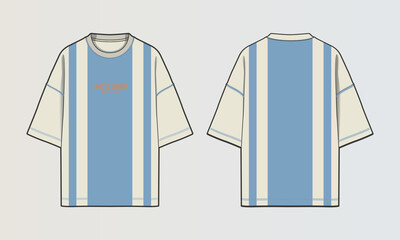 Naklejka na ściany i meble Modern Cut and Sew T-Shirt Collection with Panel Patterns and Graphic Designs