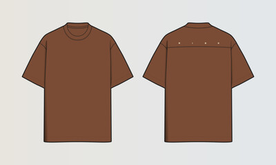 Naklejka na ściany i meble Modern Cut and Sew T-Shirt Collection with Panel Patterns and Graphic Designs