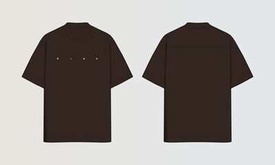 Naklejka na ściany i meble Modern Cut and Sew T-Shirt Collection with Panel Patterns and Graphic Designs