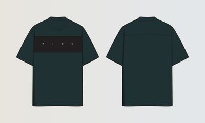 Naklejka na ściany i meble Modern Cut and Sew T-Shirt Collection with Panel Patterns and Graphic Designs