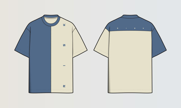 Modern Cut and Sew T-Shirt Collection with Panel Patterns and Graphic Designs