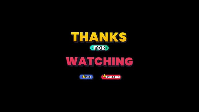 Thanks for watching infographic signs and social media buttons