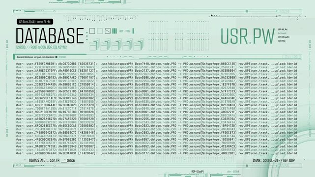 Hacker breaching secure database, stealing confidential information, realistic