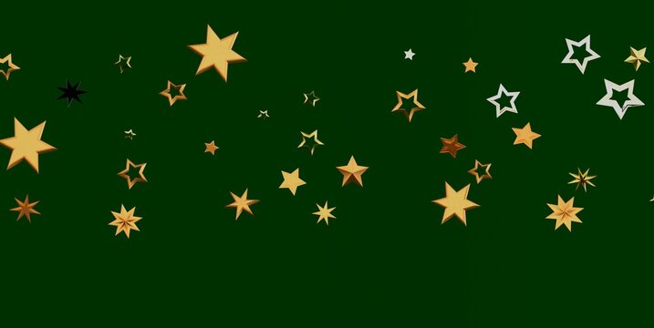 Abstract festive background featuring shimmering gold and silver stars.