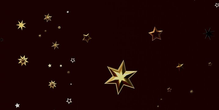 Sparkling golden and silver stars create a festive and elegant background.