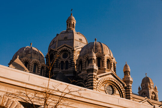 Marseille Cathedral Domes at Sunset