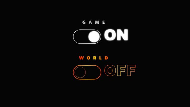 Interactive Game Toggle Switch Concept with Game and World Settings