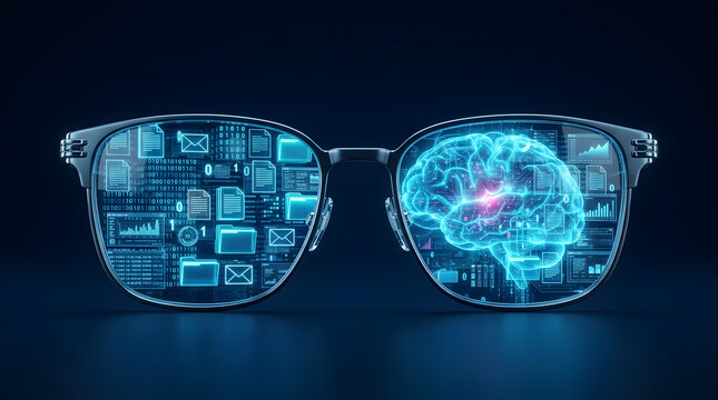 Blue Computer Keyboard with Reading Glasses and Eyedropper for Digital Eye Strain Concept	

