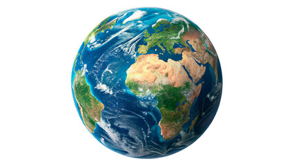 Detailed planet earth globe realistic world geographical sphere isolated on transparent background. © Peter