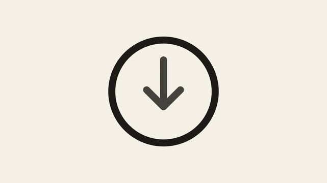 Circular Download Arrow Animation on Beige Background