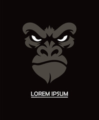 stylized silhouette logo of angry gorilla or chimpanzee (artwork 1) © Yanti83