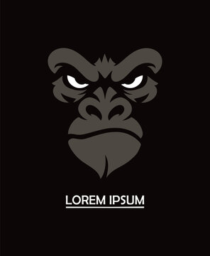 stylized silhouette logo of angry gorilla or chimpanzee (artwork 1)