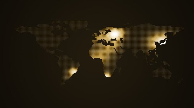 Global Digital Network Growth Visualization Showing Expanding Connections Across Continents Over Time
