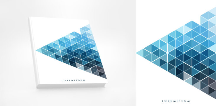 Abstract background. Semi-transparent pattern of overlapping geometric shapes. Hardcover book layout. Cover design template. Gradient colour. Vector for a presentation, book, notepad, or notebook.