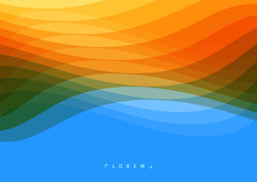 Abstract wavy background. Color gradient. Textured effect. Vector illustration for brochure, poster, presentation, cover, screen, flyer or banner.