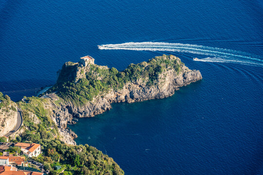 Panoramic view from the village of Agerola, Amalfi Coast, Province of Salerno, Campania, Italy.