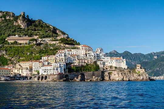 Scenic summer sight in Amalfi, Province of Napoli, Campania, Italy.