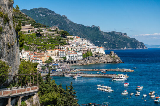 Scenic summer sight in Amalfi, Province of Napoli, Campania, Italy.