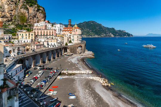 Scenic summer sight in Atrani, Amalfi Coast, Province of Salerno, Campania, Italy.
